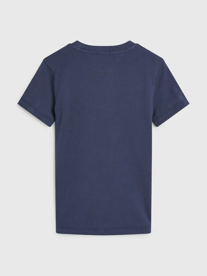 Tommy Hilfiger Tape Logo Organic Cotton TShirt Twilight Navy Boys TShirts and Polos Gift Ideas