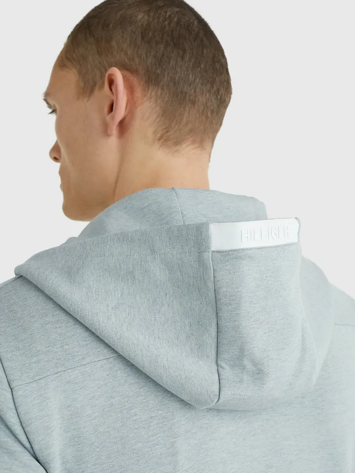 Tommy Hilfiger Tech Essentials ZipThru Hoody Thunder Cloud Heather Mens Sweatshirts and Hoodies Gift for Friend
