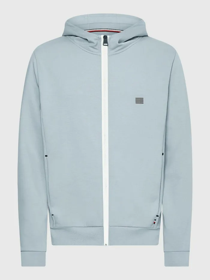 Tommy Hilfiger Tech Essentials ZipThru Hoody Thunder Cloud Heather Mens Sweatshirts and Hoodies Gift for Friend