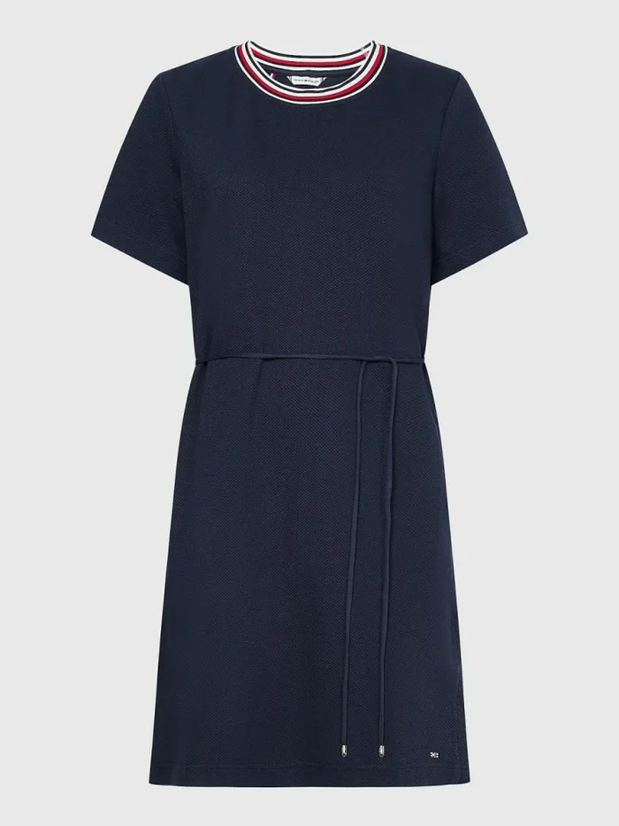 Tommy Hilfiger Textured Relaxed Fit TShirt Dress Desert Sky Womens Dresses and Jumpsuits Sale