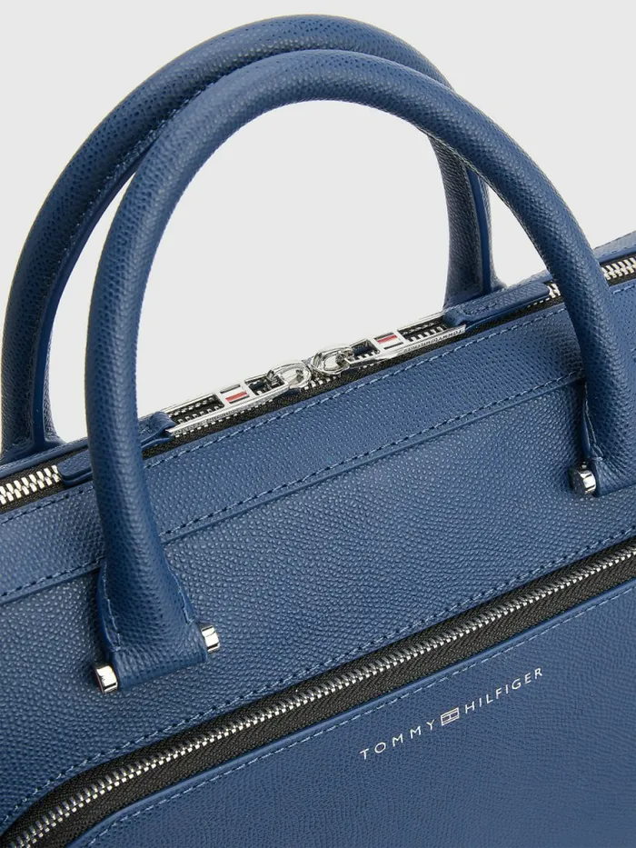 Tommy Hilfiger Th Business Leather Computer Bag Twilight Indigo Mens Bags Gift 4 You