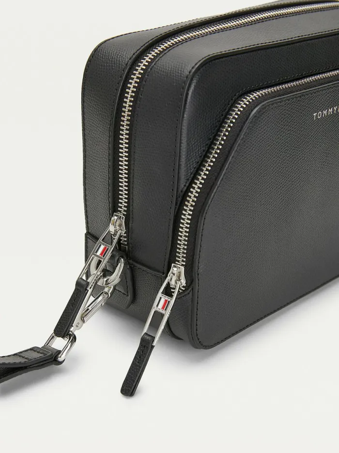 Tommy Hilfiger Th Business Leather Washbag Black Mens Bags Popular
