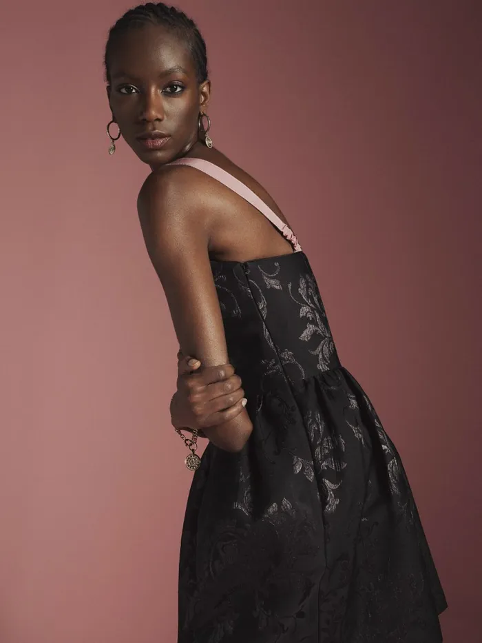 Tommy Hilfiger Th Collection Crest Mini Dress Black Womens Dresses and Jumpsuits For Sale