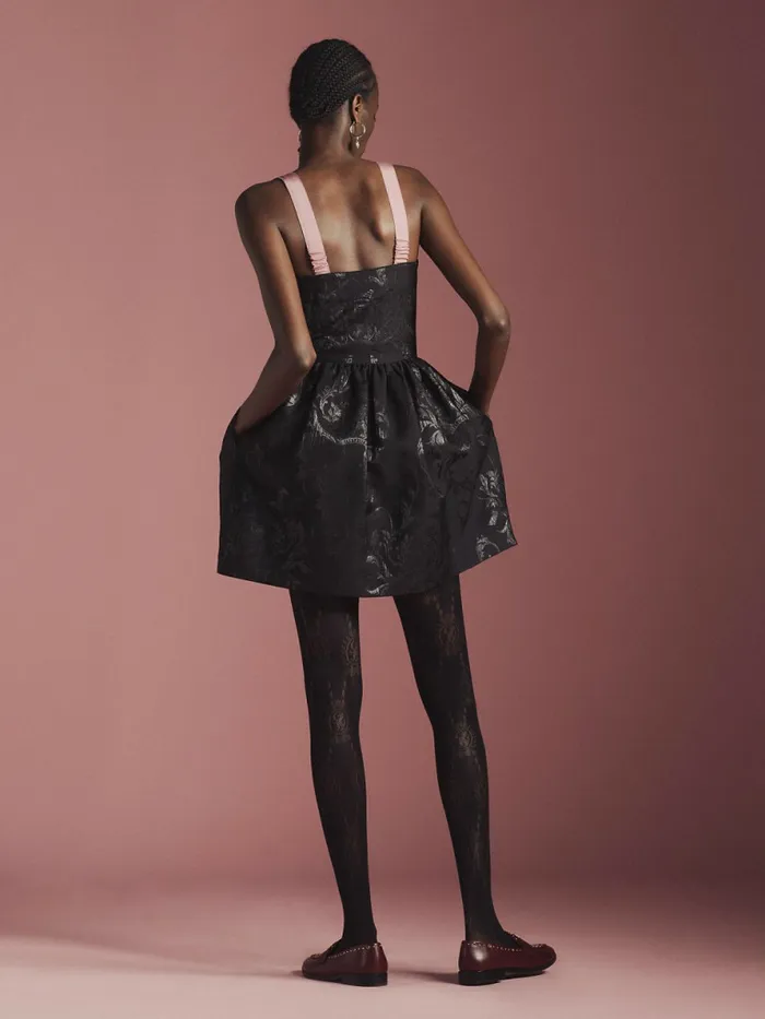 Tommy Hilfiger Th Collection Crest Mini Dress Black Womens Dresses and Jumpsuits For Sale