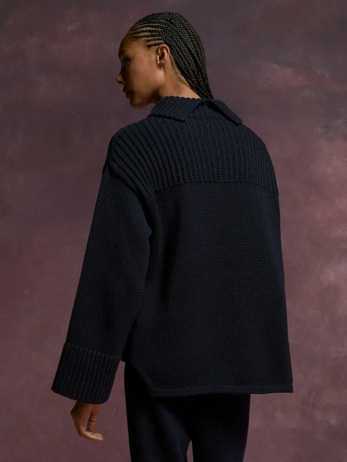 Tommy Hilfiger Th Collection Flag Icon Ribbed Jumper Desert Sky Womens Knitwear For Sale