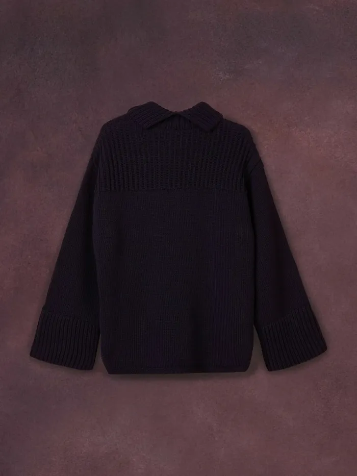 Tommy Hilfiger Th Collection Flag Icon Ribbed Jumper Desert Sky Womens Knitwear For Sale