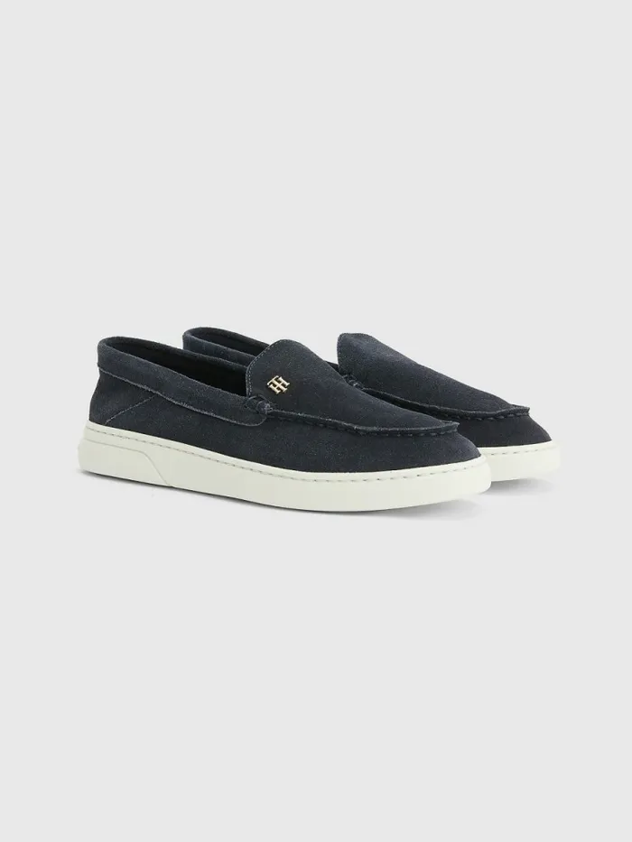 Tommy Hilfiger Th Comfort Collapsible Suede Loafers Desert Sky Womens Flat Shoes Online Tommy Hilfiger Th Comfort Collapsible Suede Loafers Desert Sky Womens Flat Shoes Online