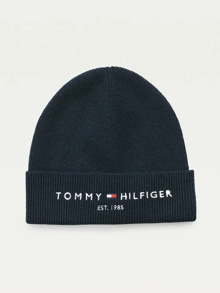 Tommy Hilfiger Th Established Knitted Cotton Beanie Tommy Navy Mens Hats and Scarves Sale Tommy Hilfiger Th Established Knitted Cotton Beanie Tommy Navy Mens Hats and Scarves Sale