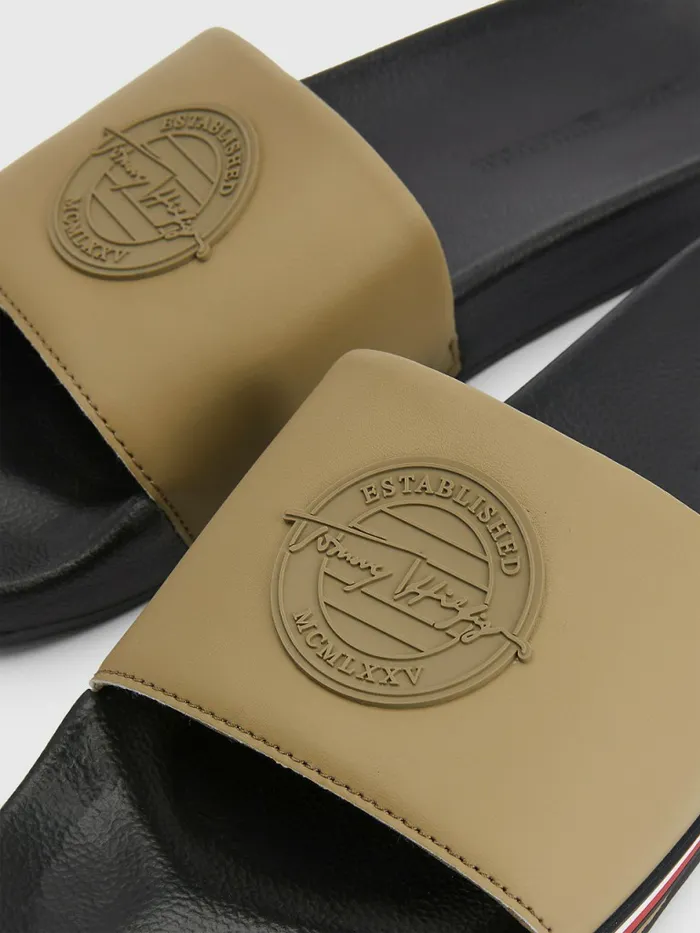 Tommy Hilfiger Th Established Logo Patch Pool Slides Woodridge Mens Sandals Sliders and Flip Flops Gift 4 You