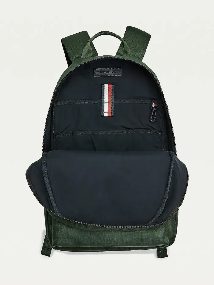 Tommy Hilfiger Th Established Recycled Polyester Backpack Forest Green Mens Bags Online