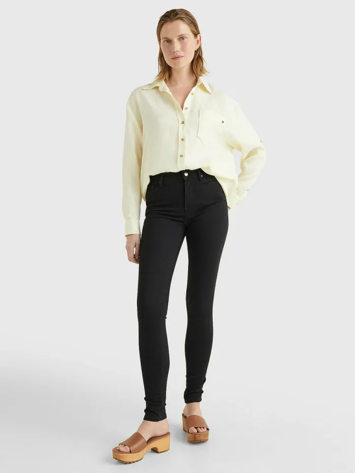 Tommy Hilfiger Th Flex Harlem High Rise Super Skinny Jeans Black Womens Essentials Sale