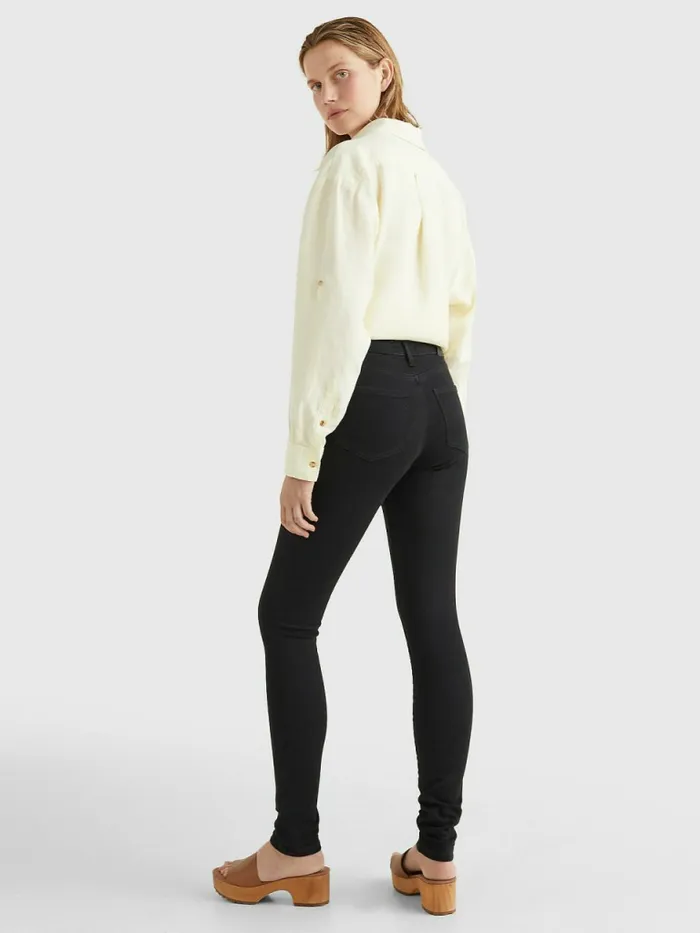 Tommy Hilfiger Th Flex Harlem High Rise Super Skinny Jeans Black Womens Essentials Sale