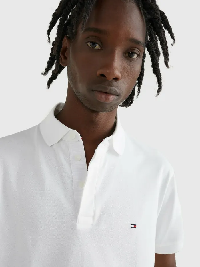 Tommy Hilfiger Th Flex Regular Fit Polo White Mens Polo Shirts Near Me