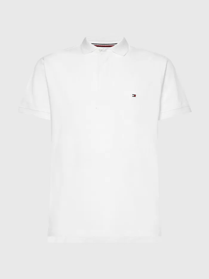 Tommy Hilfiger Th Flex Regular Fit Polo White Mens Polo Shirts Near Me