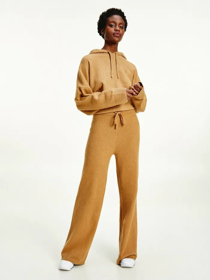 Tommy Hilfiger Th Flex Wide Leg Trousers Countryside Khaki Womens CoOrds