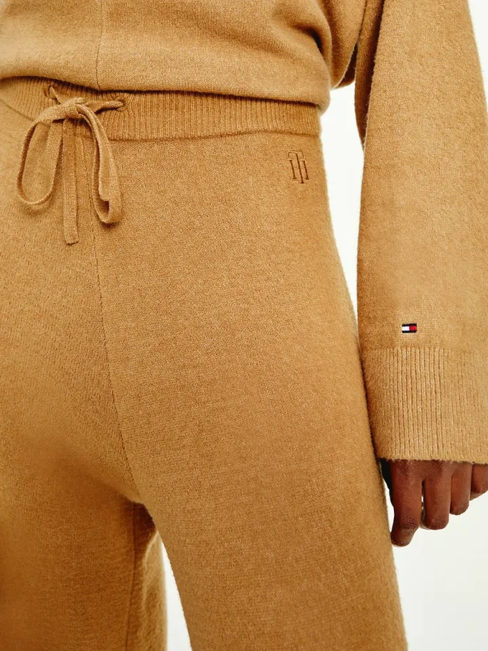 Tommy Hilfiger Th Flex Wide Leg Trousers Countryside Khaki Womens CoOrds