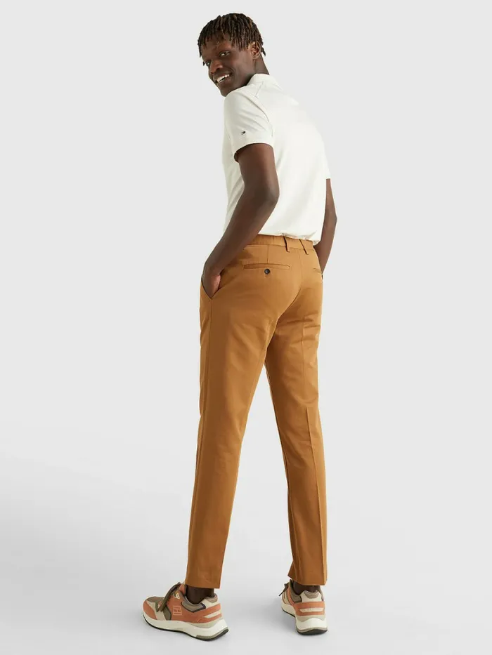 Tommy Hilfiger Th Modern Pleated Tapered Chinos Desert Khaki Mens Trousers
