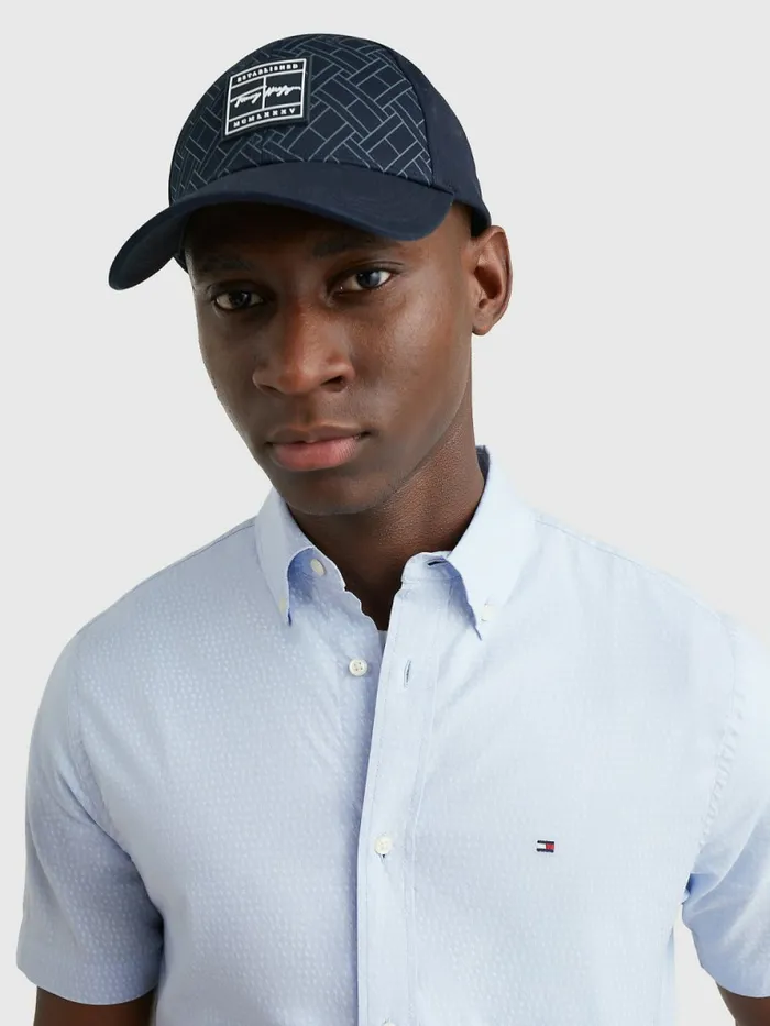 Tommy Hilfiger Th Modern Signature Patch Cap Desert Sky Mens Hats and Scarves For Sale