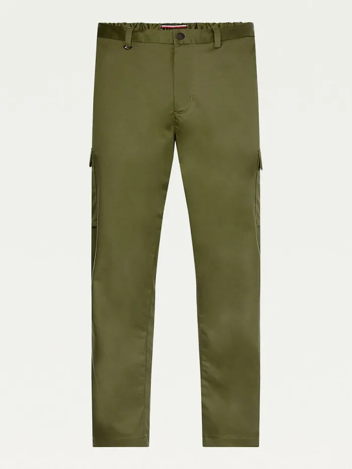 Tommy Hilfiger Th Modern Slim Fit Cargo Trousers Army Green Mens Trousers