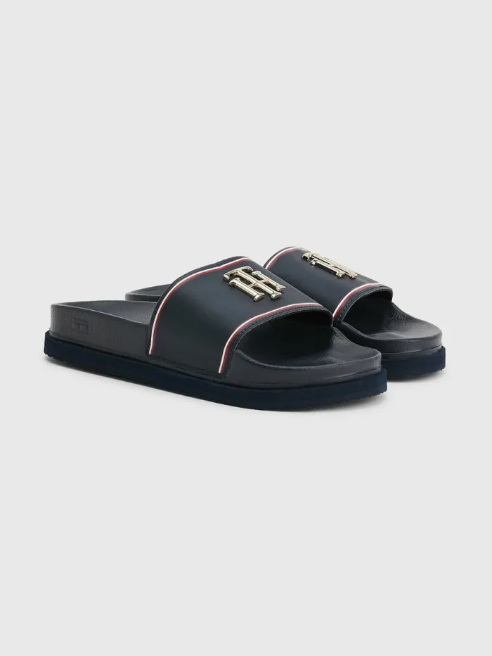 Tommy Hilfiger Th Monogram Flatform Pool Slides Desert Sky Womens Sandals On Sale Tommy Hilfiger Th Monogram Flatform Pool Slides Desert Sky Womens Sandals On Sale
