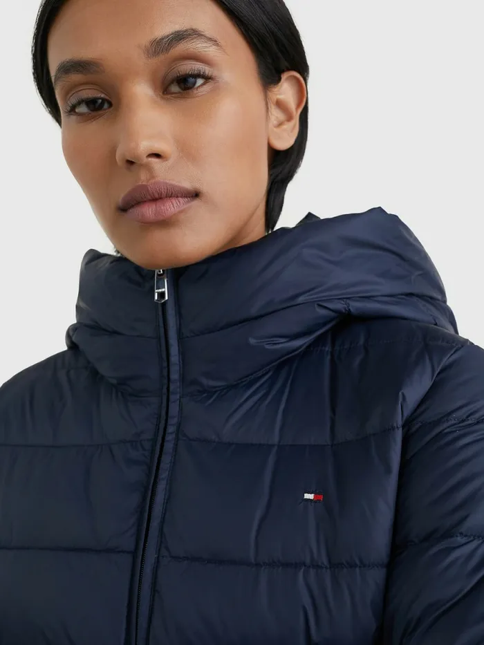 Tommy Hilfiger Th Protect Hooded Padded Jacket Desert Sky Womens Coats and Jackets Gift Ideas