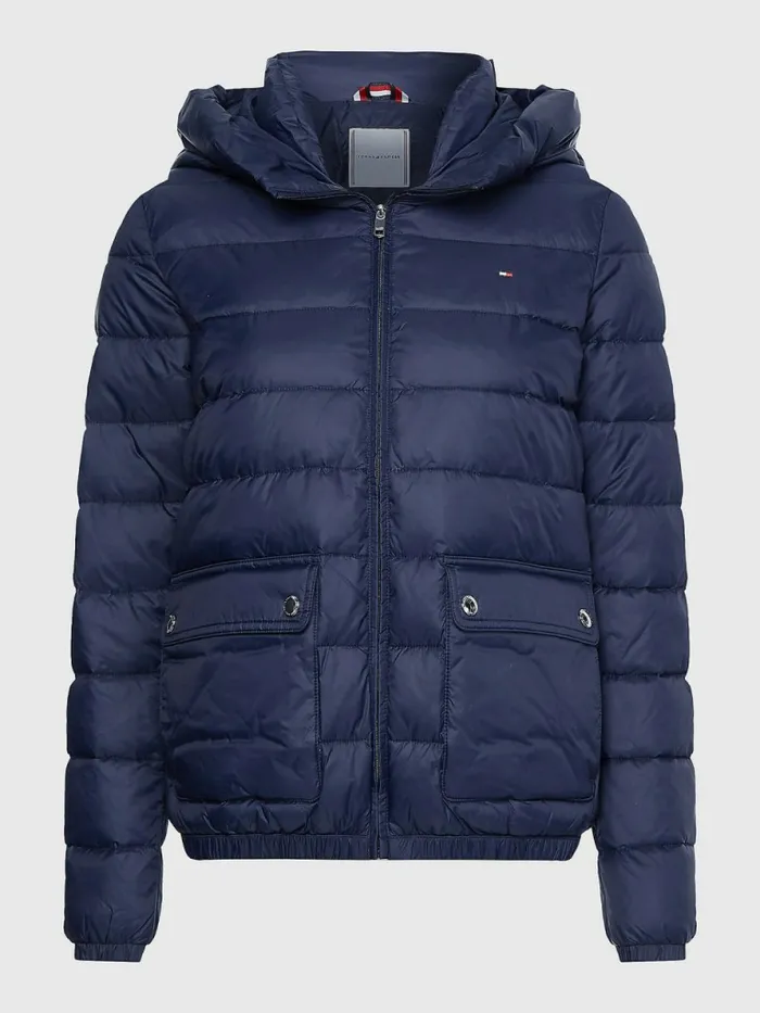 Tommy Hilfiger Th Protect Hooded Padded Jacket Desert Sky Womens Coats and Jackets Gift Ideas