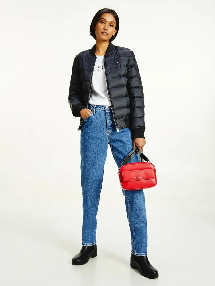 Tommy Hilfiger Th Protect Lightweight Filled Bomber Jacket Black Womens Coats and Jackets For Sale