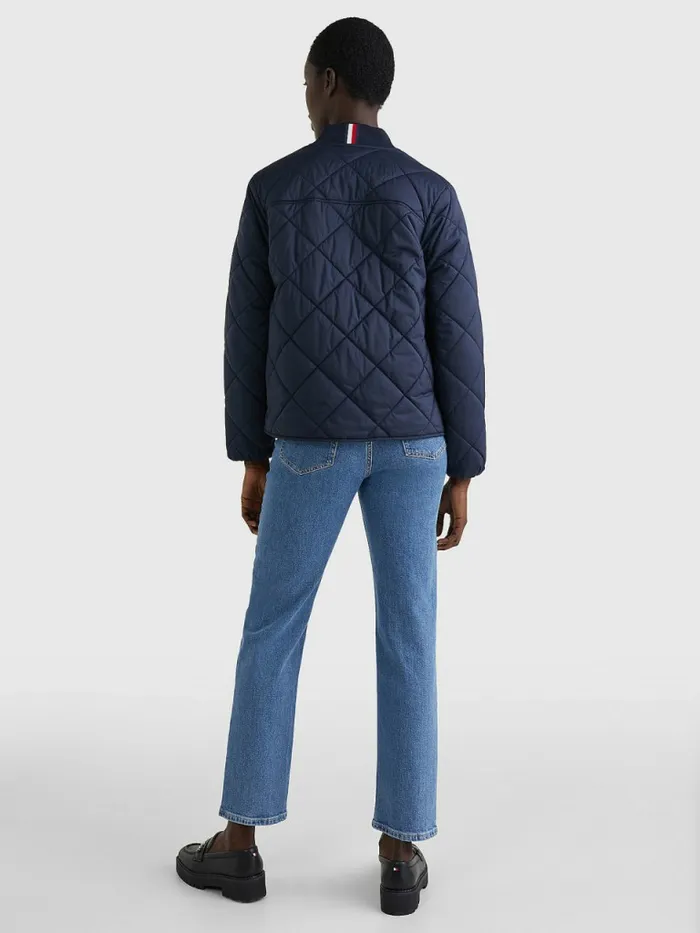 Tommy Hilfiger Th Protect Quilted Bomber Jacket Desert Sky Womens Coats and Jackets Cheap On Sale
