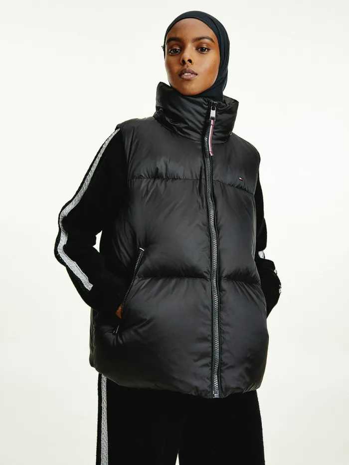 Tommy Hilfiger Th Protect Relaxed Down Puffer Vest Black Womens Coats and Jackets Fashion Tommy Hilfiger Th Protect Relaxed Down Puffer Vest Black Womens Coats and Jackets Fashion