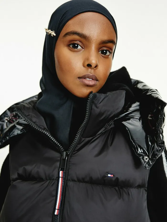 Tommy Hilfiger Th Protect Relaxed Down Puffer Vest Black Womens Coats and Jackets Fashion