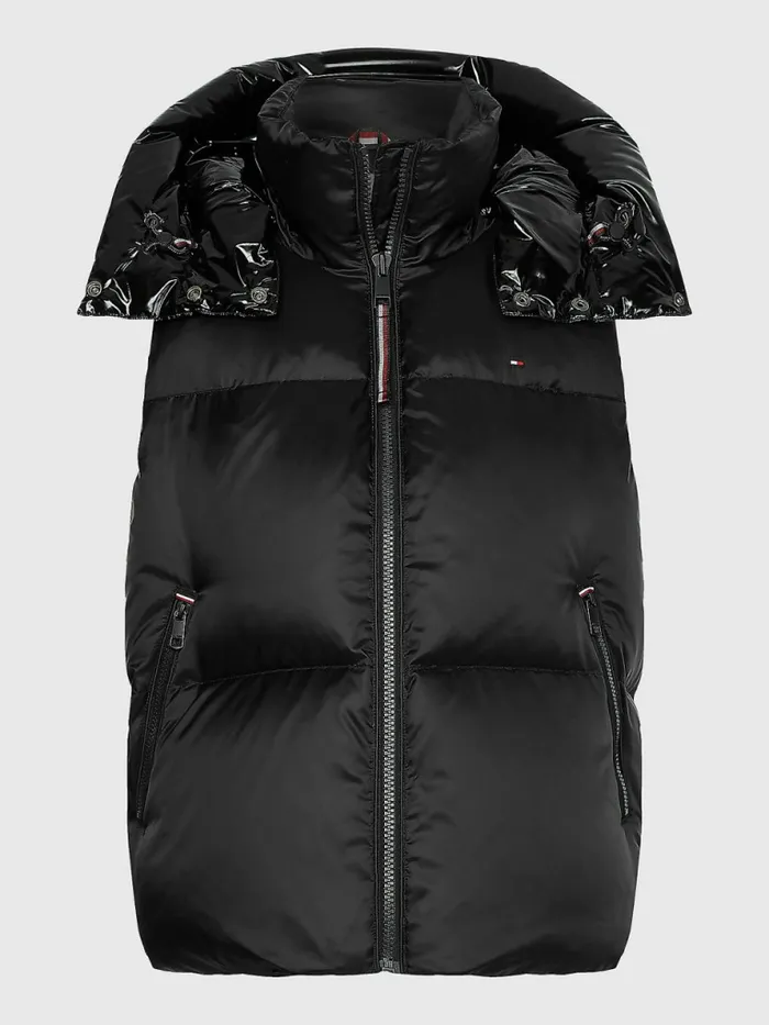 Tommy Hilfiger Th Protect Relaxed Down Puffer Vest Black Womens Coats and Jackets Fashion