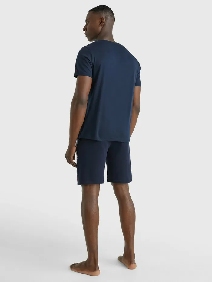 Tommy Hilfiger Th Stretch Logo Print TShirt Desert Sky Mens TShirts Sale