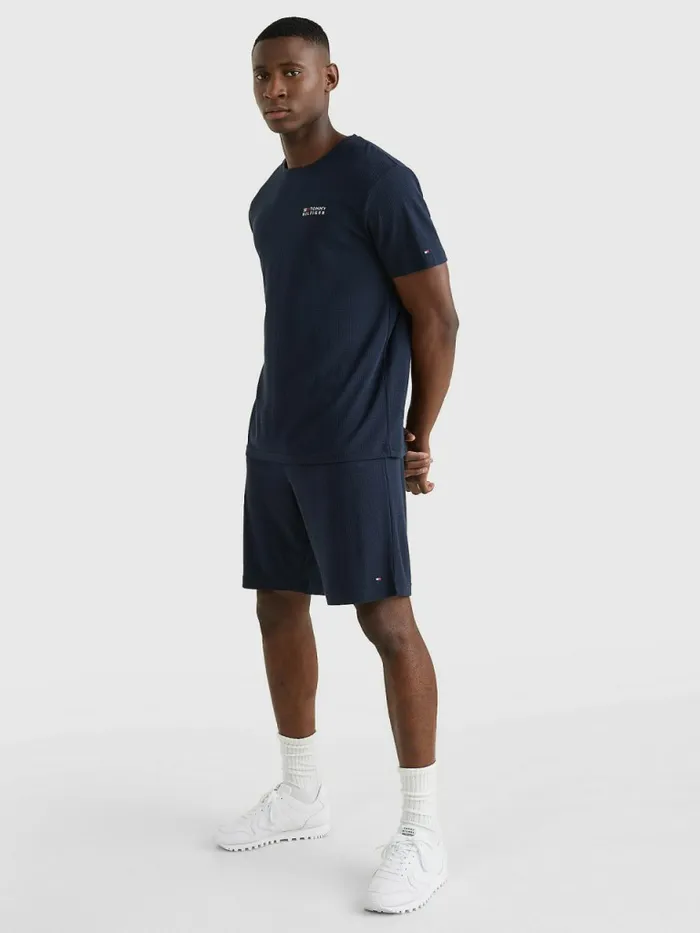 Tommy Hilfiger Th Stretch Logo TShirt Desert Sky Mens TShirts Popular
