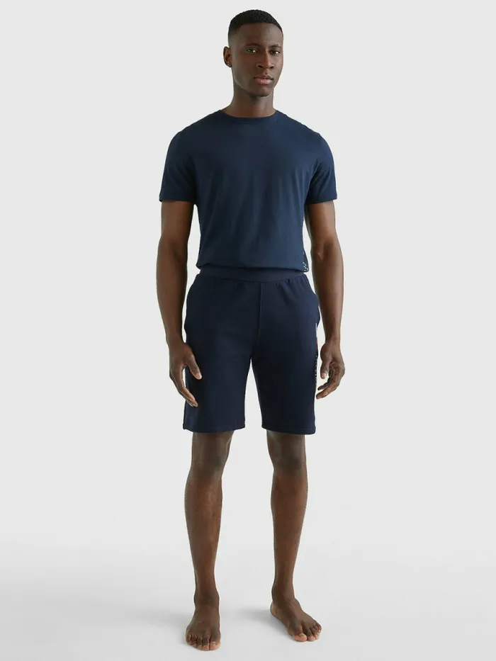 Tommy Hilfiger Th Stretch Logo Track Shorts Desert Sky Mens Loungewear and Nightwear Sale