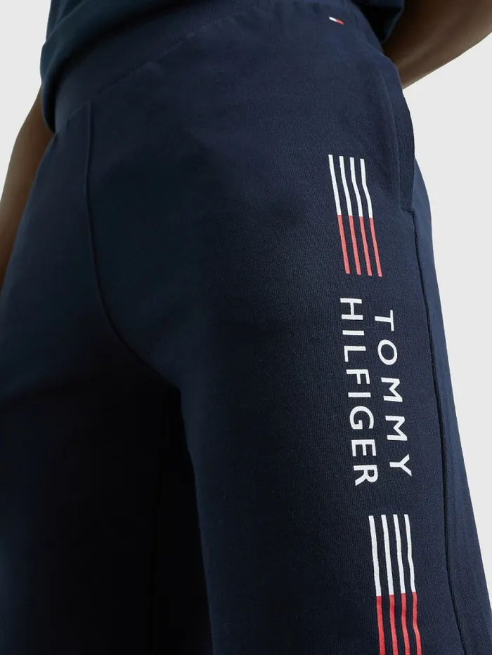 Tommy Hilfiger Th Stretch Logo Track Shorts Desert Sky Mens Loungewear and Nightwear Sale