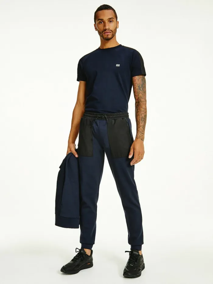 Tommy Hilfiger Th Tech Essential Contrast Joggers Desert Sky Mens Trousers