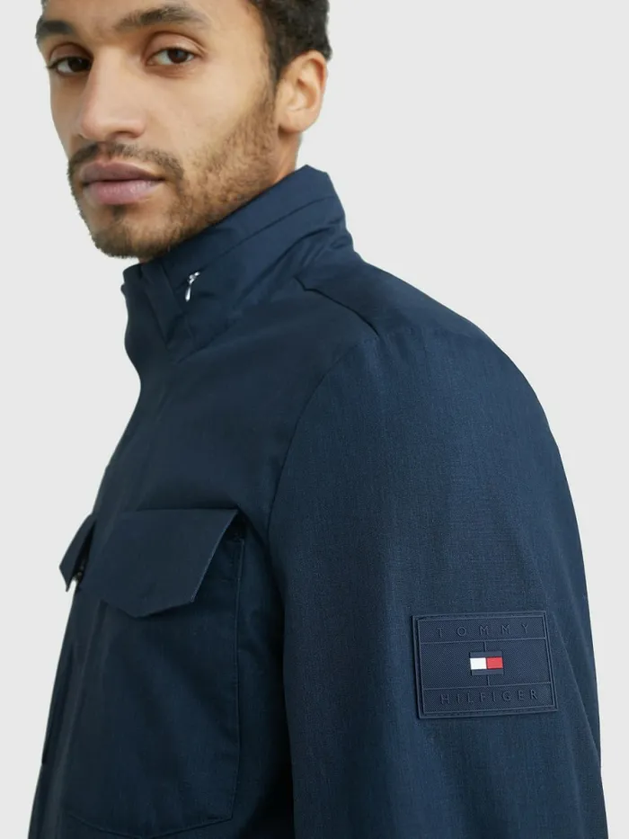 Tommy Hilfiger Th Tech StandUp Collar Jacket Desert Sky Mens Coats and Jackets Online