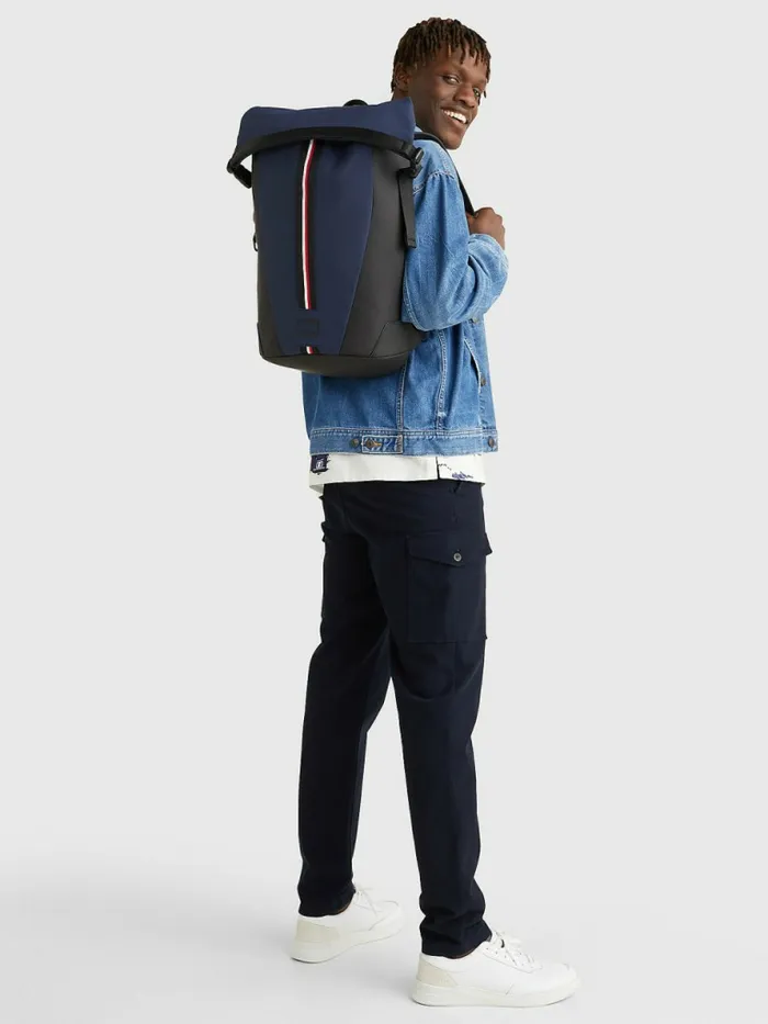 Tommy Hilfiger Th Tech Urban Commuter Backpack Pitch Blue Mens Bags Sale