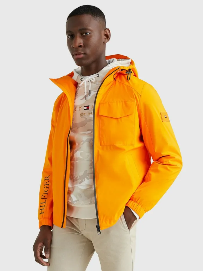 Tommy Hilfiger Th Tech Warm Hooded Jacket Hawaiian Orange Mens Coats and Jackets Gift for Friend Tommy Hilfiger Th Tech Warm Hooded Jacket Hawaiian Orange Mens Coats and Jackets Gift for Friend
