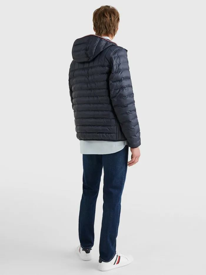 Tommy Hilfiger Th Warm Packable Hooded Jacket Desert Sky Mens Coats and Jackets On Sale