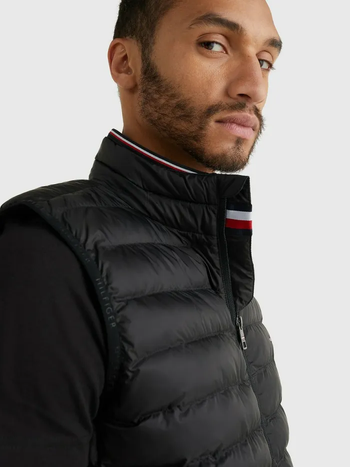 Tommy Hilfiger Th Warm Packable Padded Gilet Black Mens Coats and Jackets For Sale