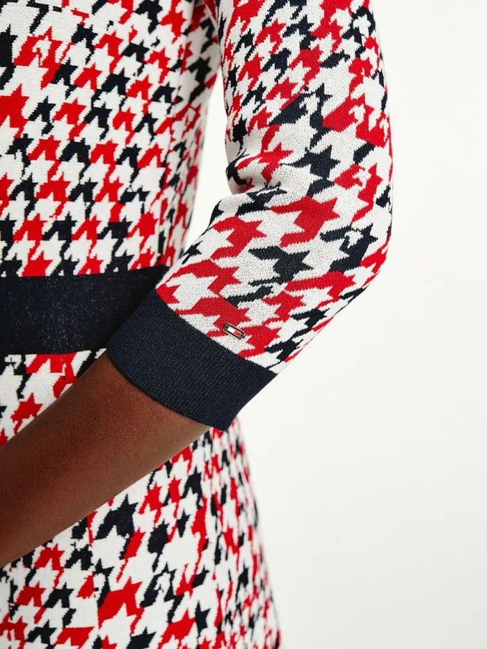 Tommy Hilfiger ThreeQuarter Sleeve Slim Fit Polo Dress Tri Color Houndstooth Womens Dresses and Jumpsuits For Sale