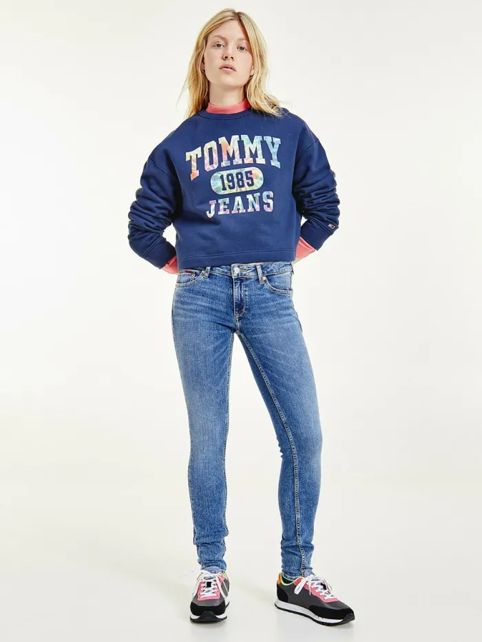 Tommy Hilfiger TieDye Cropped Sweatshirt Twilight Navy Womens Sweatshirts and Hoodies Cheap On Sale Tommy Hilfiger TieDye Cropped Sweatshirt Twilight Navy Womens Sweatshirts and Hoodies Cheap On Sale