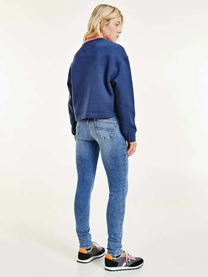 Tommy Hilfiger TieDye Cropped Sweatshirt Twilight Navy Womens Sweatshirts and Hoodies Cheap On Sale
