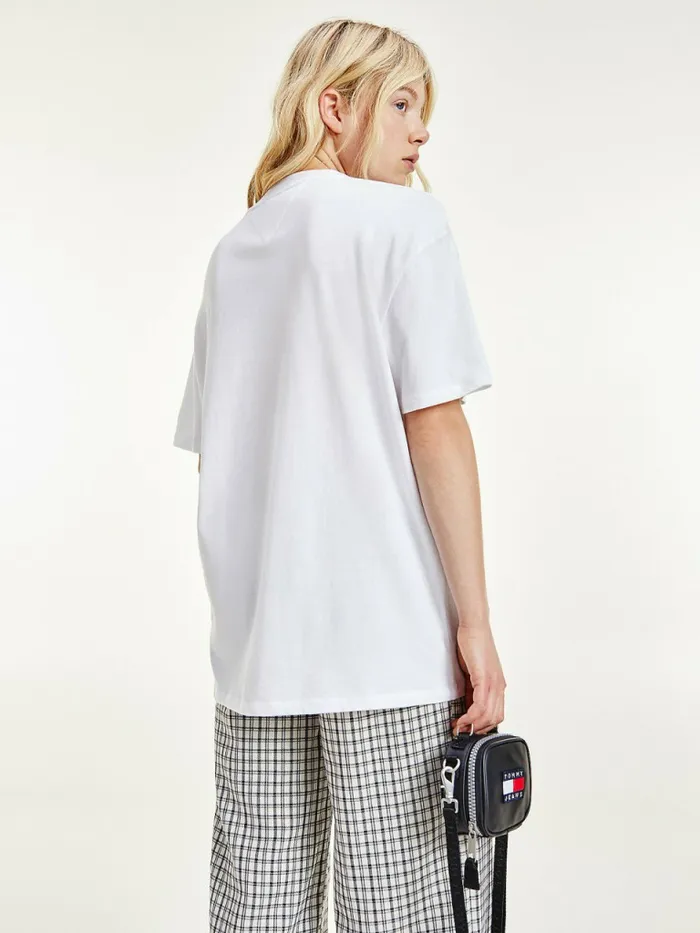 Tommy Hilfiger TieDye Logo Oversized TShirt White Womens TShirts For Sale
