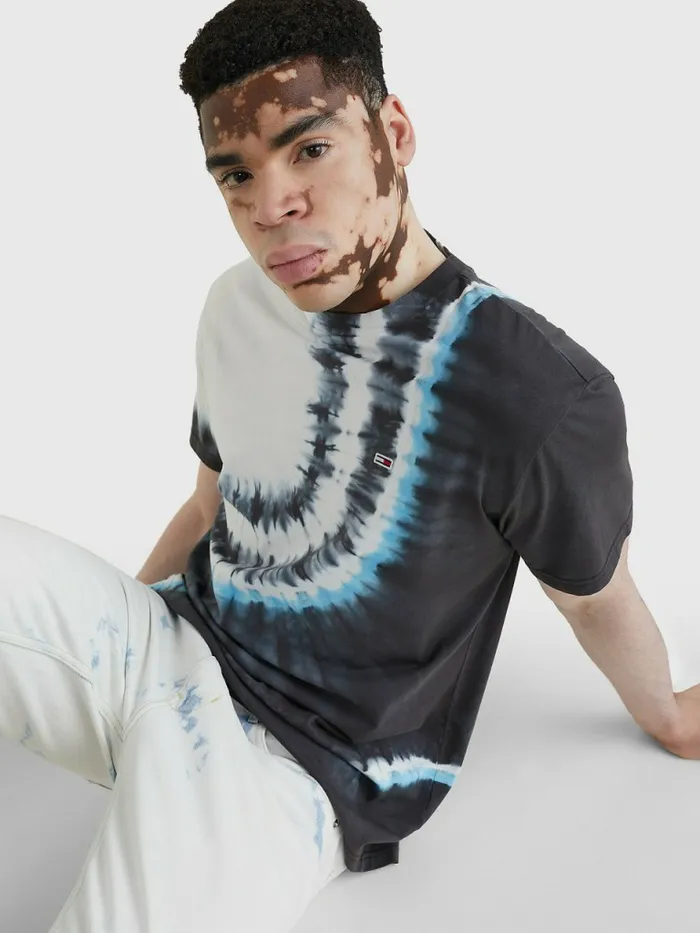 Tommy Hilfiger Tie Dye Organic Cotton TShirt Tie Dye Mix Mens TShirts Casaul