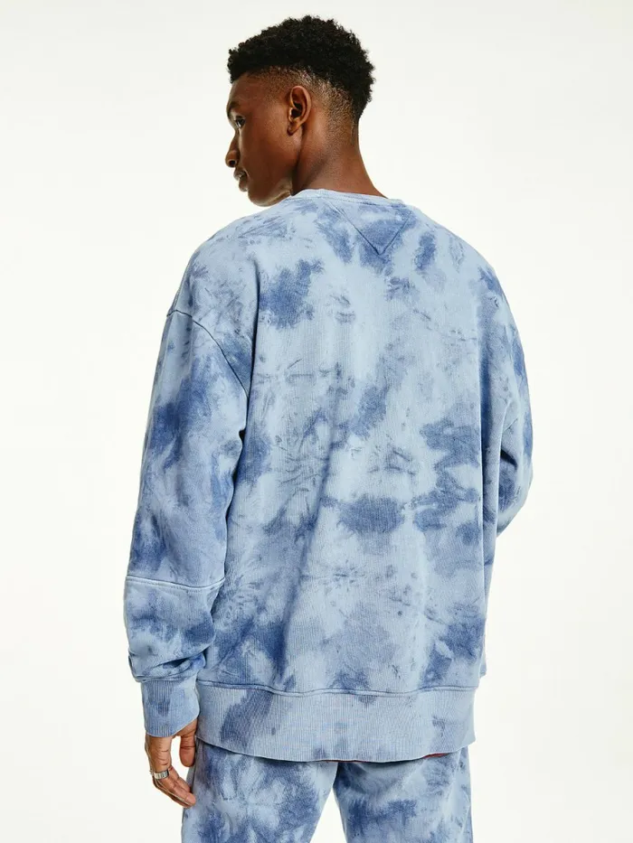 Tommy Hilfiger TieDye Relaxed Fit Sweatshirt Twilight Navy Mens Tracksuits Popular