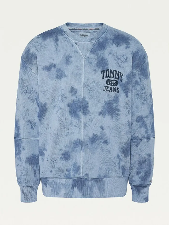 Tommy Hilfiger TieDye Relaxed Fit Sweatshirt Twilight Navy Mens Tracksuits Popular