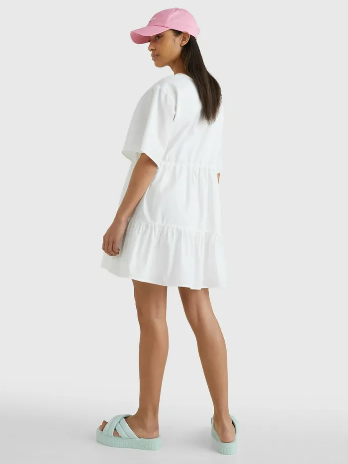 Tommy Hilfiger Tiered Kaftan Dress White Womens Dresses and Jumpsuits Casaul