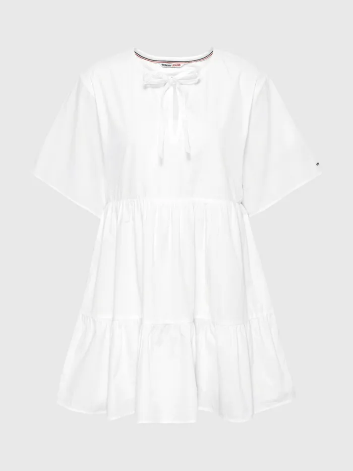 Tommy Hilfiger Tiered Kaftan Dress White Womens Dresses and Jumpsuits Casaul